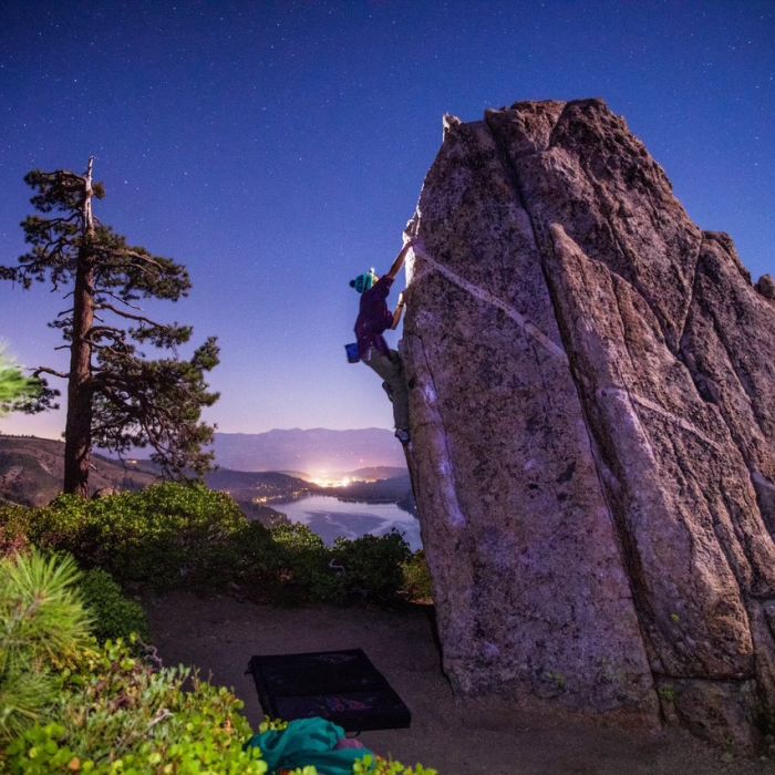 Person rock climbing 