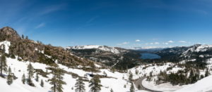 Enjoy gorgeous winter views with a leisurely drive up Donner Pass, one of the best things to do in Truckee!